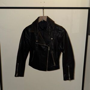 Topshop Black Leather Biker Jacket